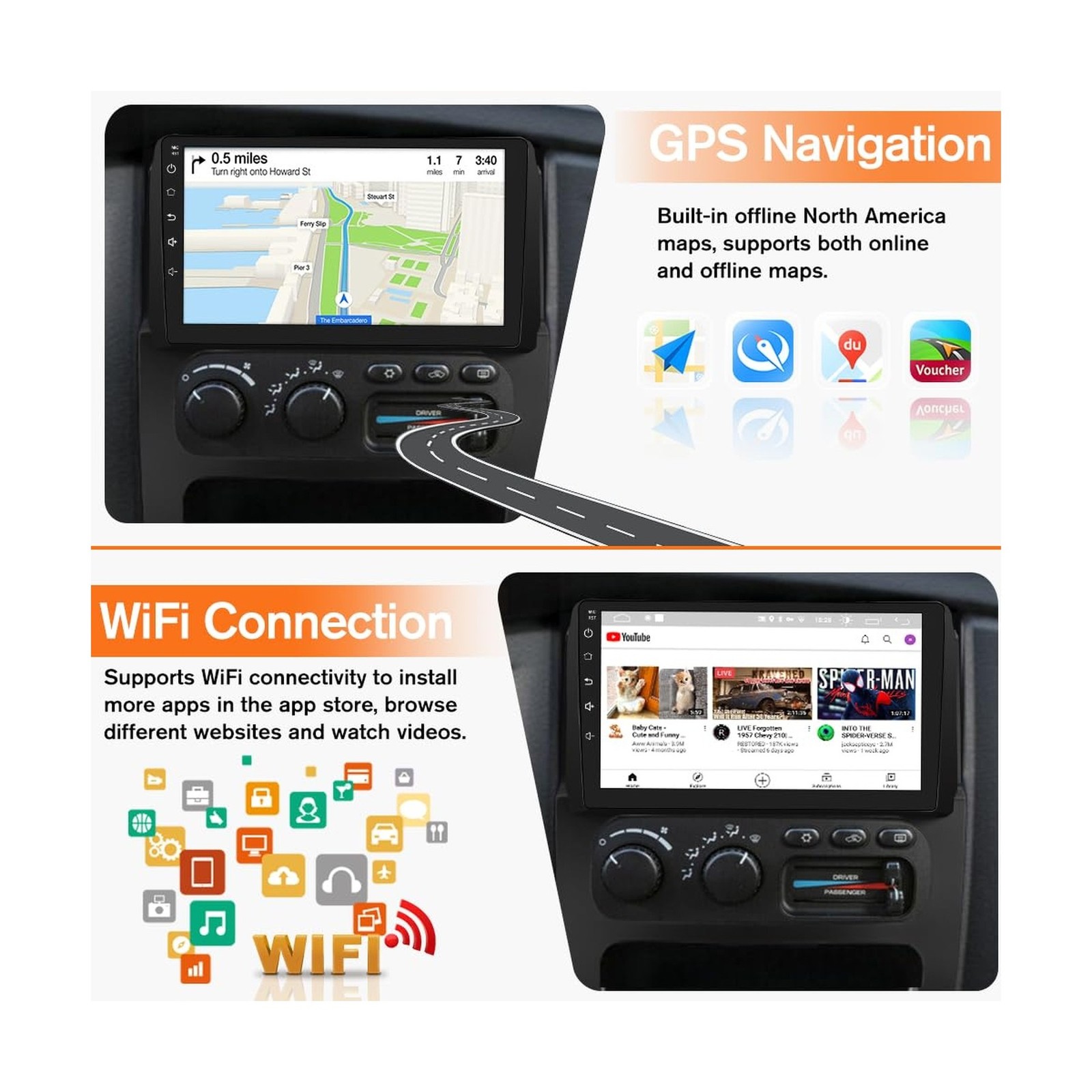 2+64GB Car Radio Stereo for Dodge RAM 2002-2005 Android 13 with Wireless CarP…