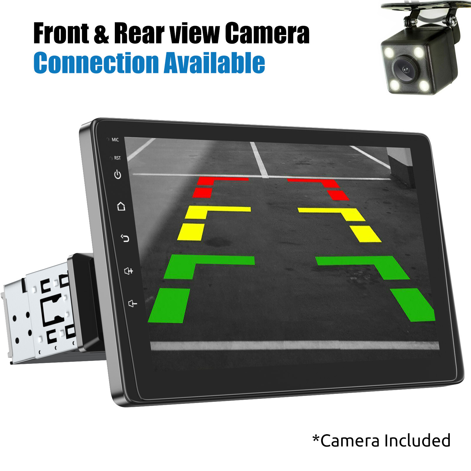 Single 1 DIN 9″ CarPlay Android Auto Car Stereo BT Touch Screen Radio FM Camera