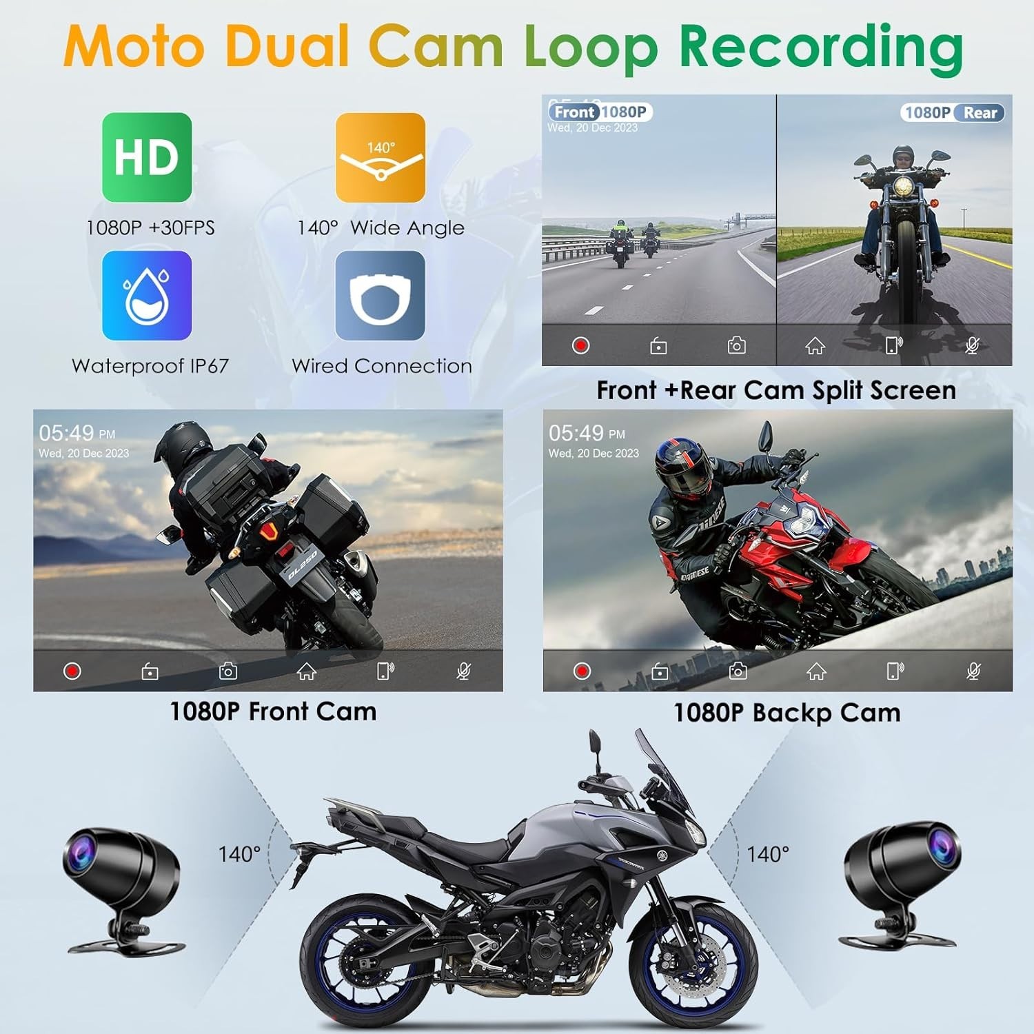 Carpuride W712D Moto CarPlay Android Auto Waterproof Touchscreen Wired Controlle