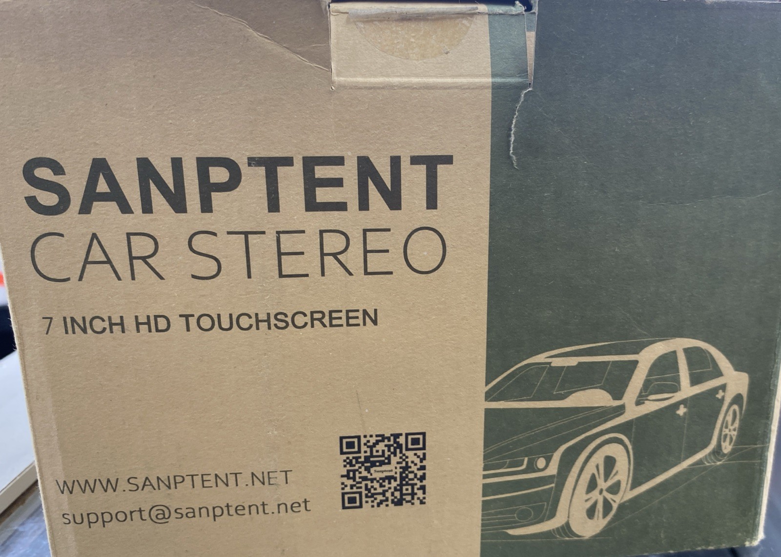 Sanptent 7 Inch HD Touchscreen Double Din Car Stereo