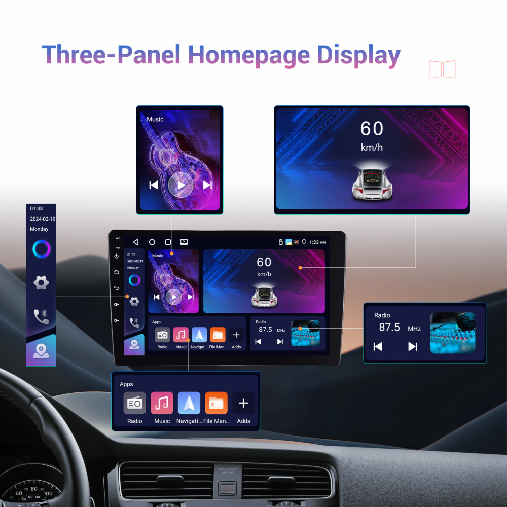9 Inch 2 Din Android 13 Car Stereo Radio with Bluetooth 4+64G Carplay IPS Screen