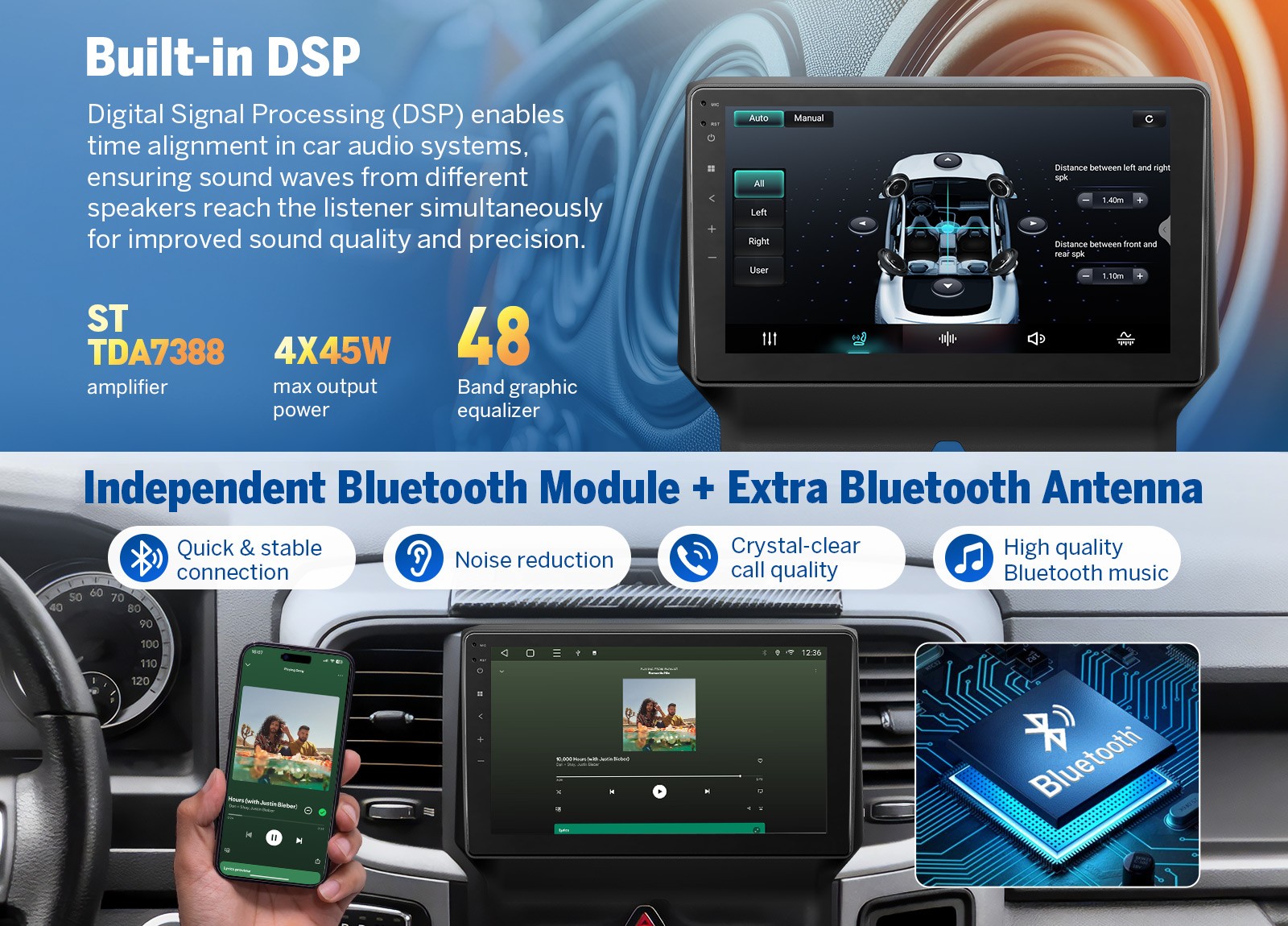 For 2013-2018 Ram 3500 9″Android Auto 4+64 Car Stereo Apple CarPlay Touch Screen