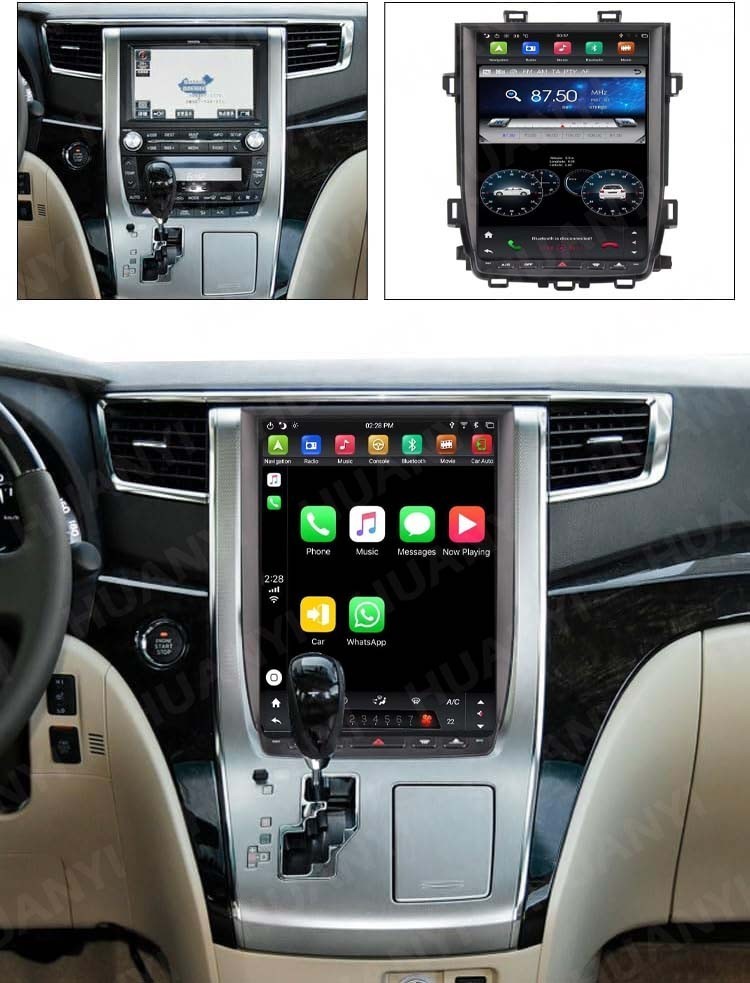 12.1″For Toyota Alphard A30 2008-14 Car Stereo Radio Tesla Style GPS Carplay 64G
