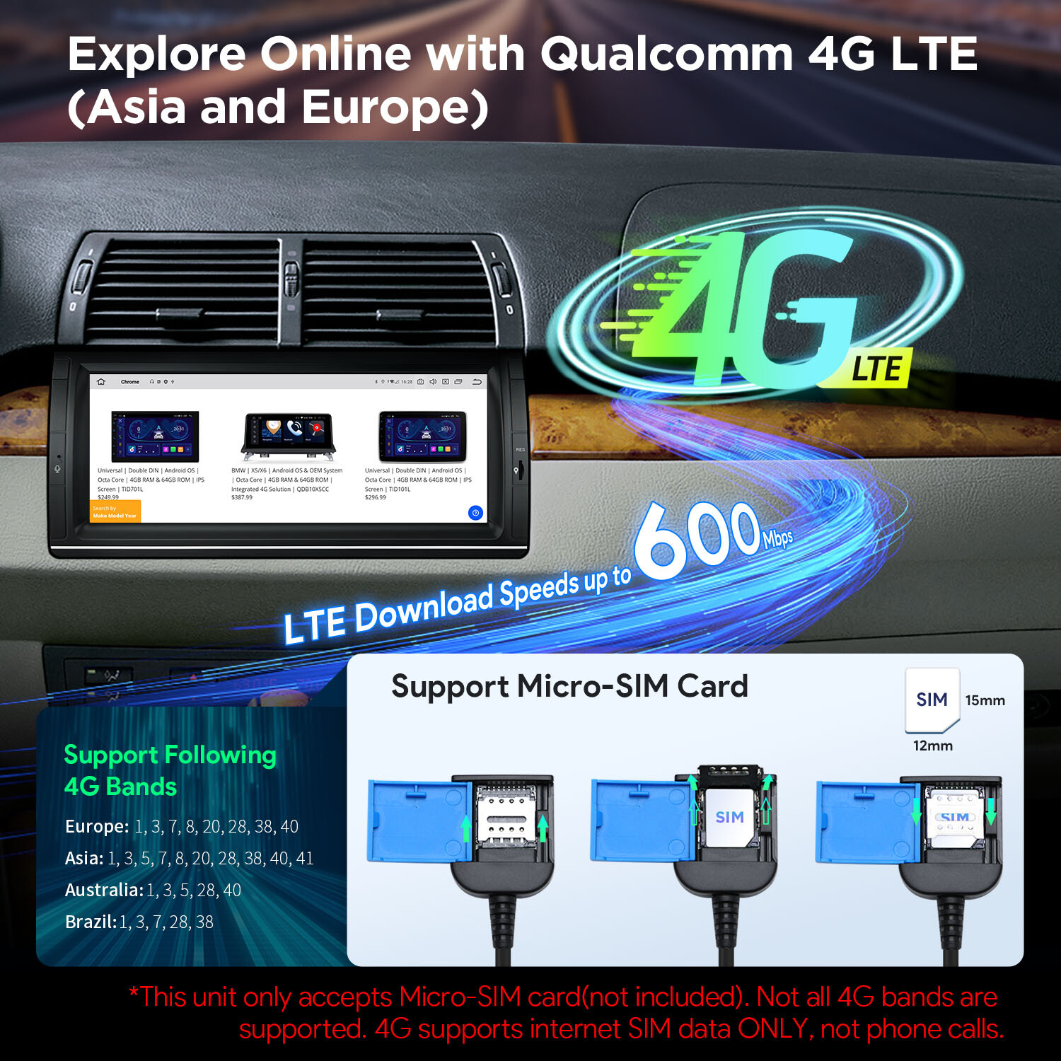 9″ QLED For BMW X5 E53 Android Qualcomm 8Core 256G Car Play GPS Radio Stereo Nav