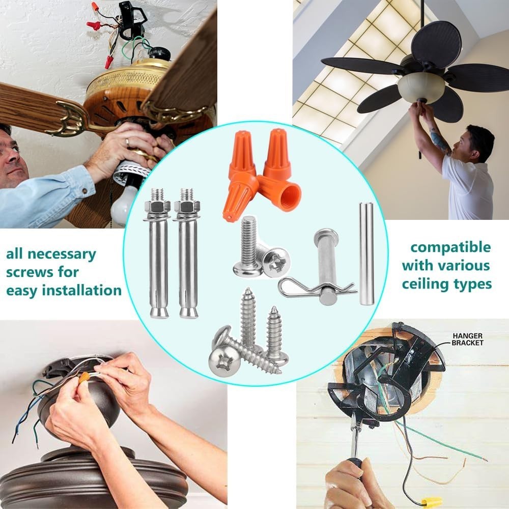 Universal Ceiling Fan Mounting Bracket Complete Kit with Hanger Ball – 2.0Mm Hea