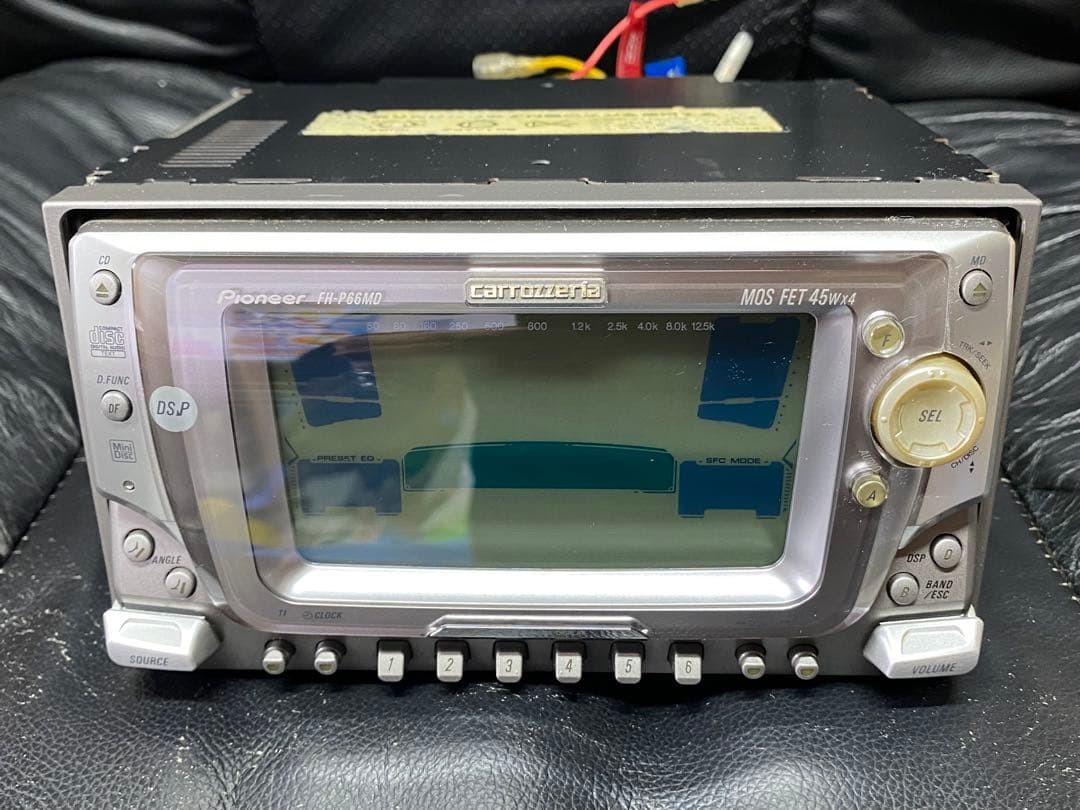 Pioneer Carrozzeria Audio CD MD Player FH-P66MD Silver 2DIN Head Unit Working