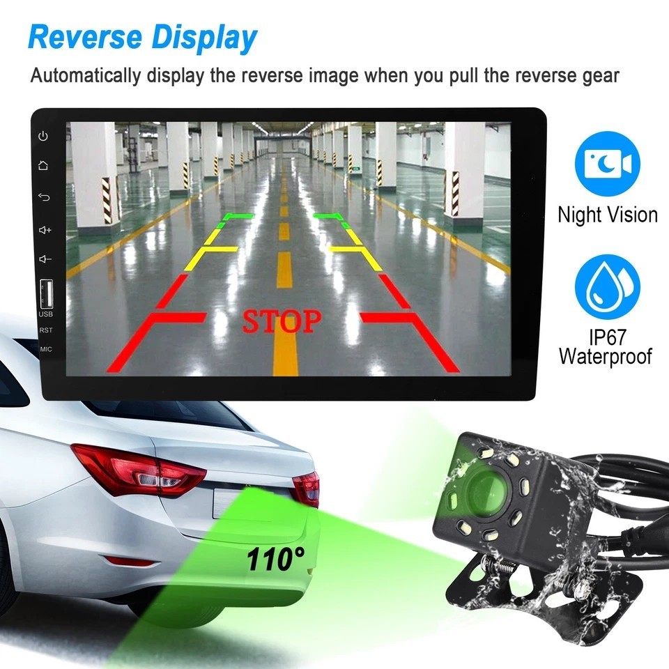 9in Car MP5 Stereo Player Touch Screen 1080P Wireless Car Radio FM USB AUX Back