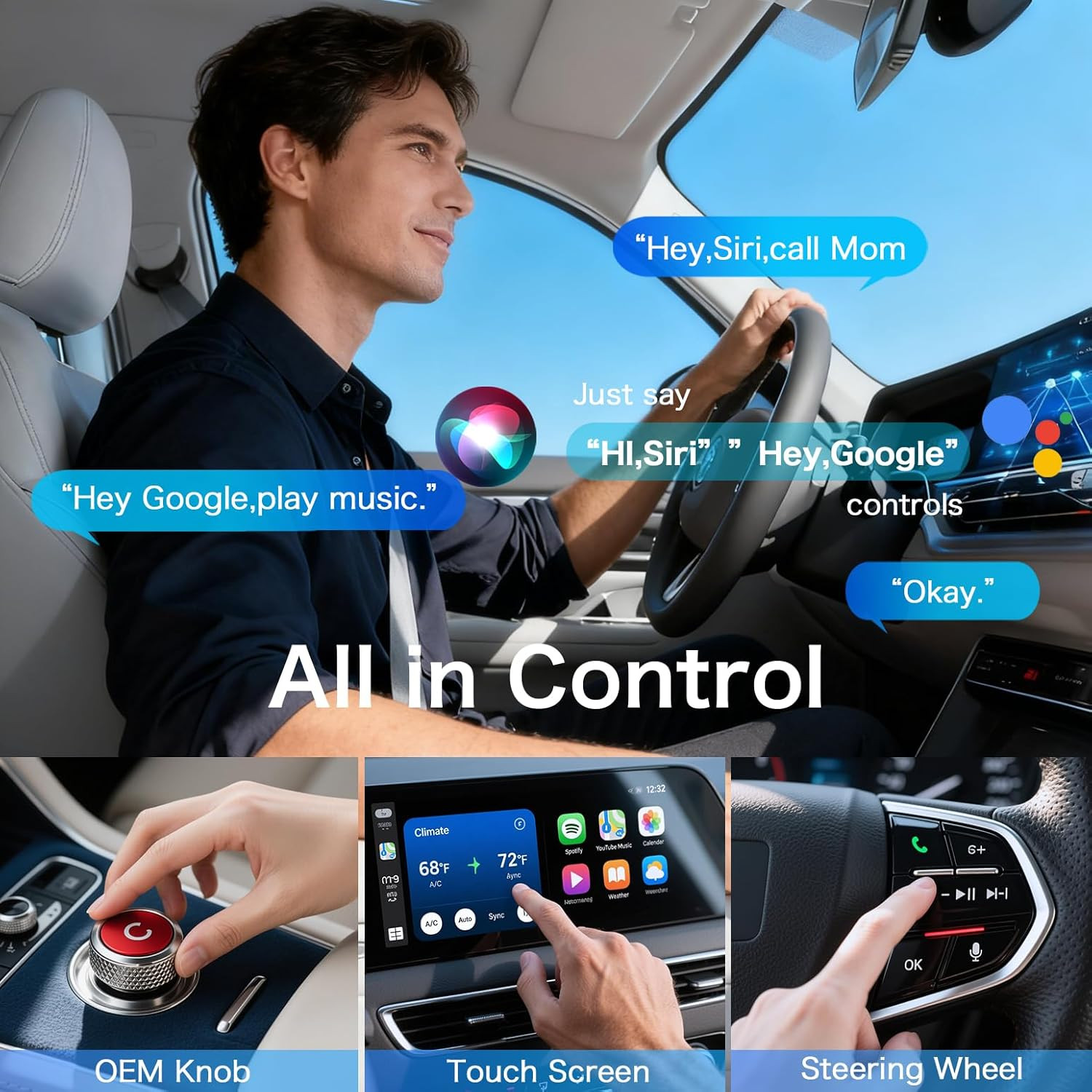 2-In-1 Wireless Carplay & Android Auto Adapter (2026 Upgraded), Fast 5Ghz/2.4Ghz