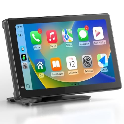 7-Inch Portable Car Display Stereo, Wireless CarPlay & Android Auto, 2.5D