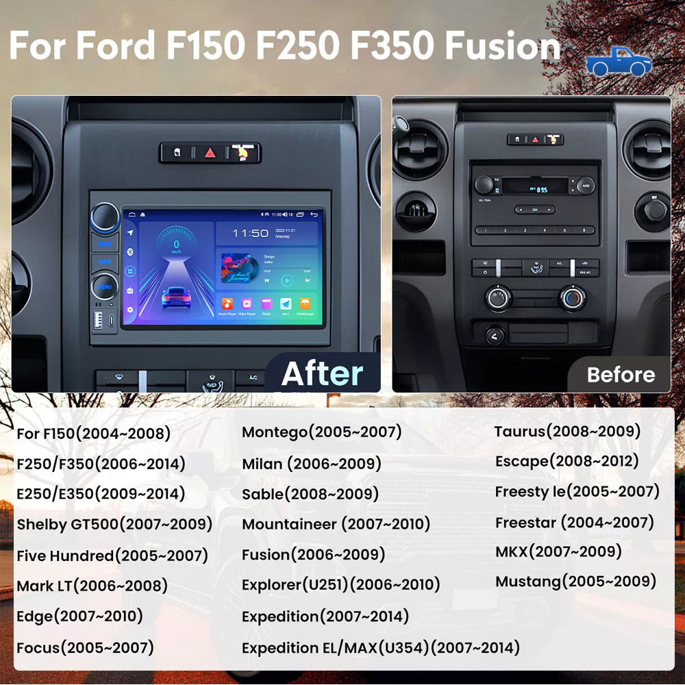 Android 13 For Ford Mustang 2005-2008 GPS Navi Radio Car Stereo CarPlay +Camera