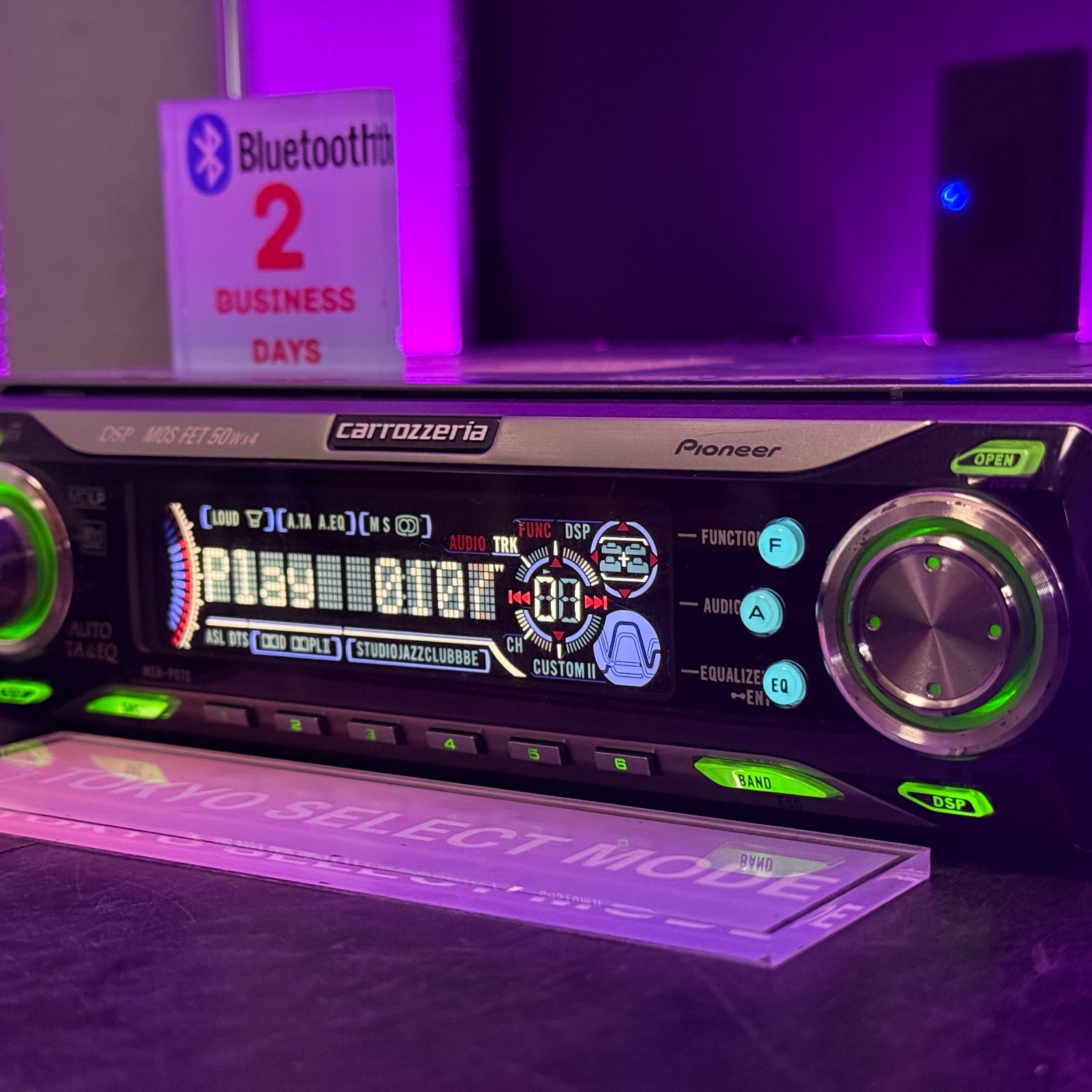 Pioneer Carrozzeria MEH-P070 Car Audio MD Player 1DIN DSP Added Bluetooth Stock