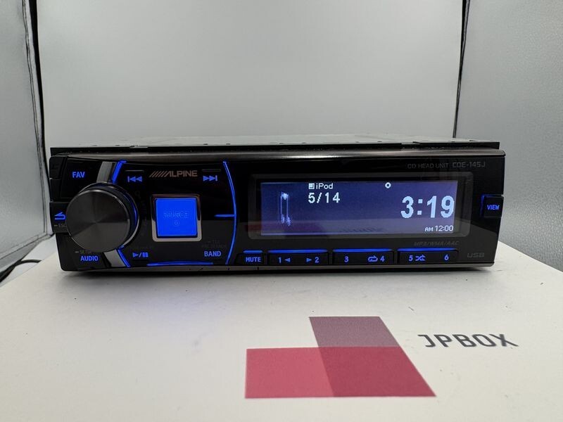 Alpine CDE-145J 1DIN CD Player Head Unit USB CD AUX Tested Working JP