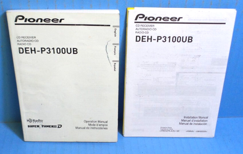 Pioneer DEH-P3100UB CD Radio owners manual