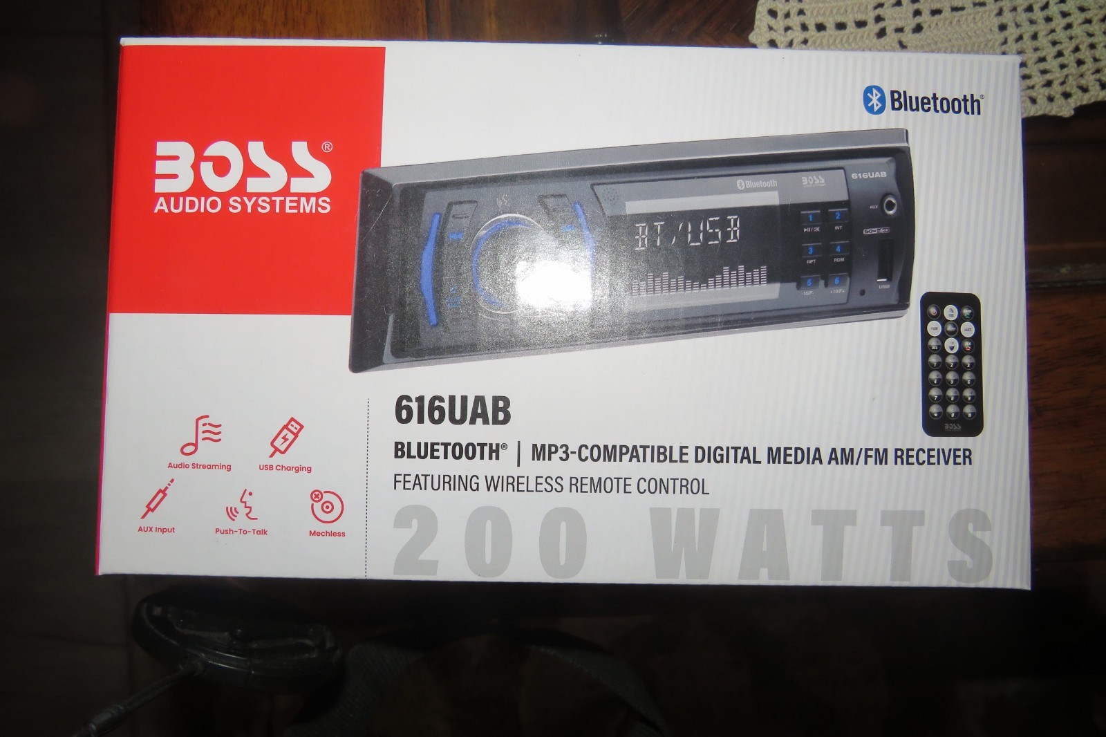 BOSS 616UAB Stereo, Bluetooth, AM/FM Radio, MP3, USB, Aux In – NEW/SEALED BOX