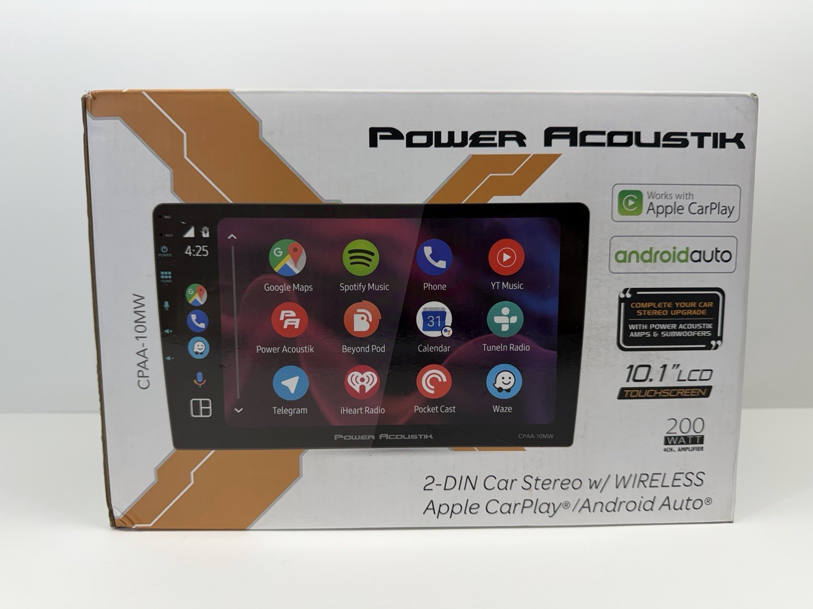Power Acoustik 2-Din Car Stereo Wireless CarPlay | Android Auto (CPAA-10MW)