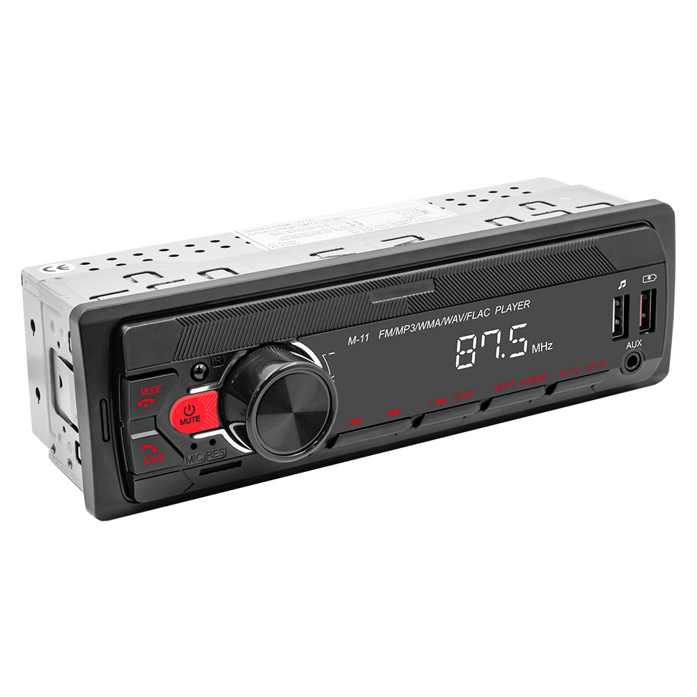 1 Din Fixed Panel Colorful Lights Car Radio Stereo Receiver Usb Aux TF BT FM Mp3