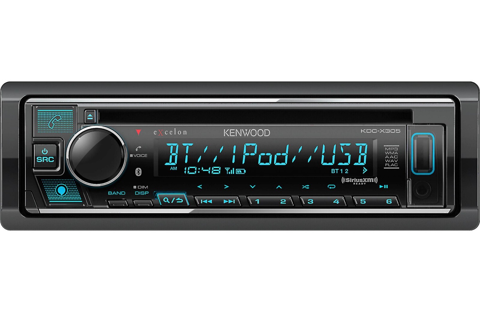 Kenwood Excelon KDC-X305 Bluetooth CD Android iPhone Alexa AM FM USB Aux 6Ch 5v