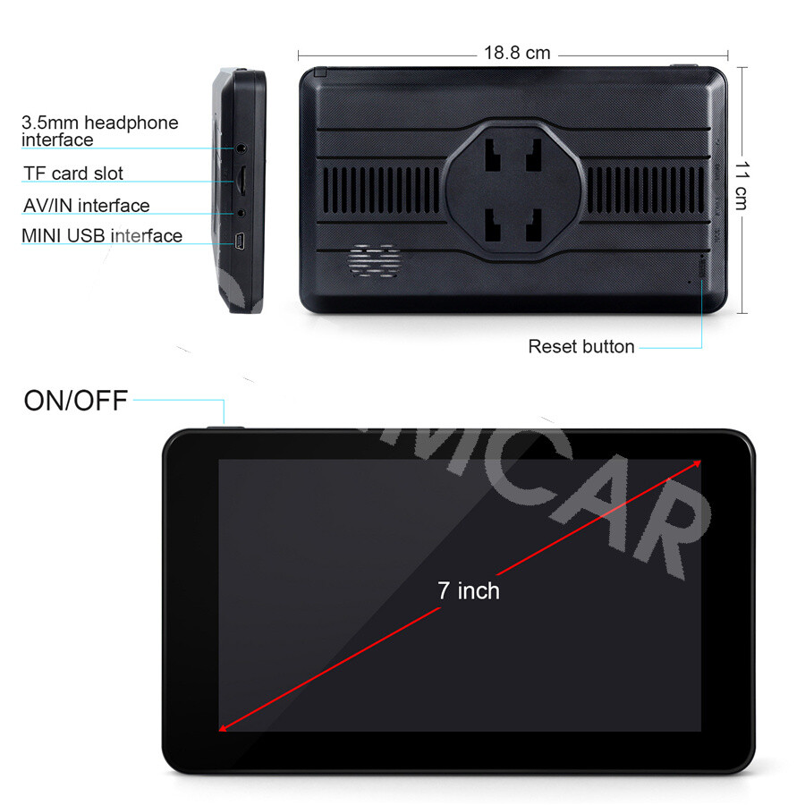 Radio Car Stereo Touch Screen MP5 Player Navigation BT AUX SD USB W/Free Camera