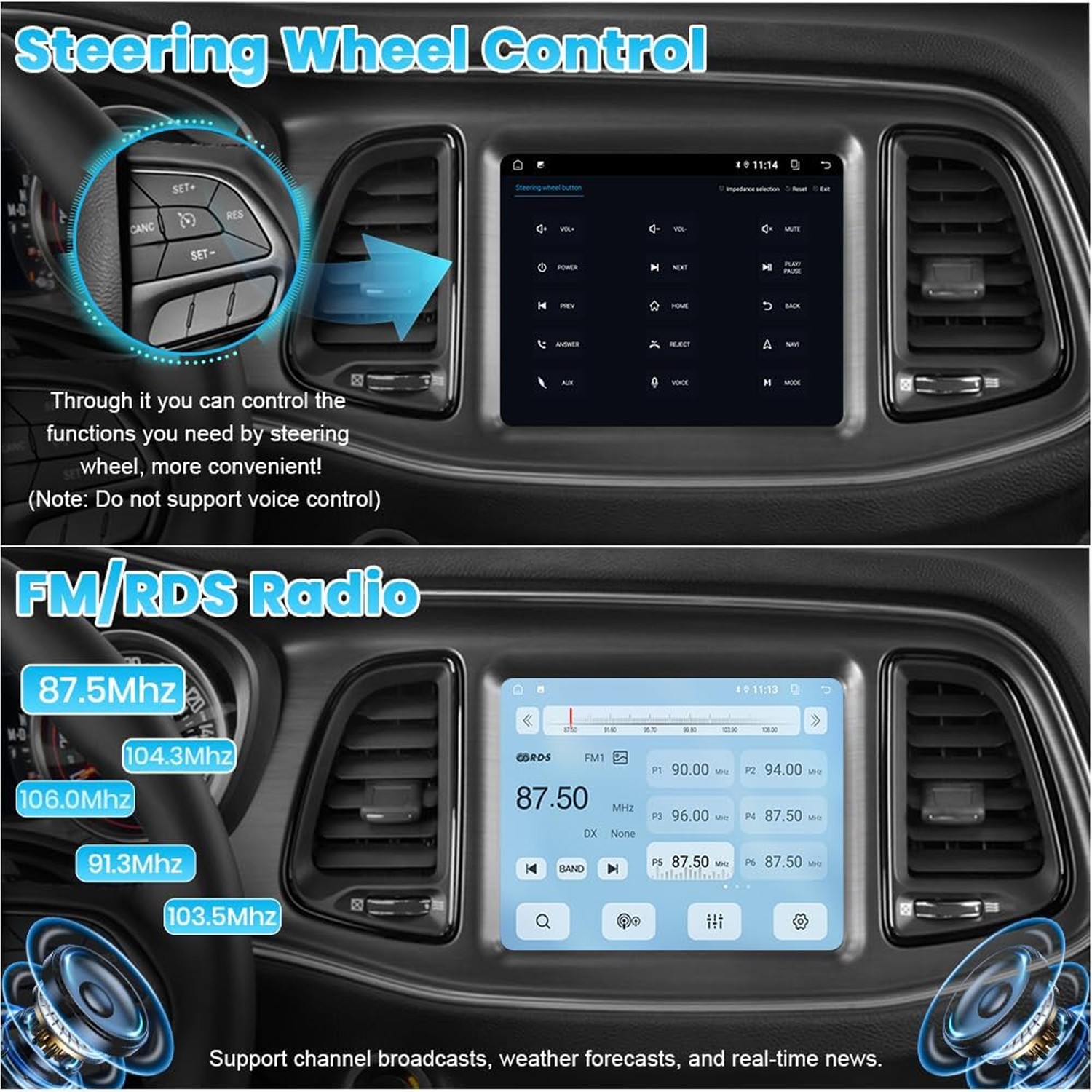 8.4″ For Dodge Challenger Charger 2015-2021 Android CarPlay Car Stereo Radio GPS