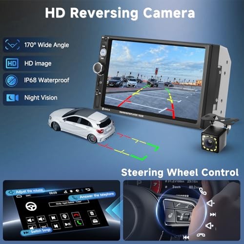 Double Din Car Stereo 7-Inch Touch Screen Car Radio with 7 Inch MP5 Player