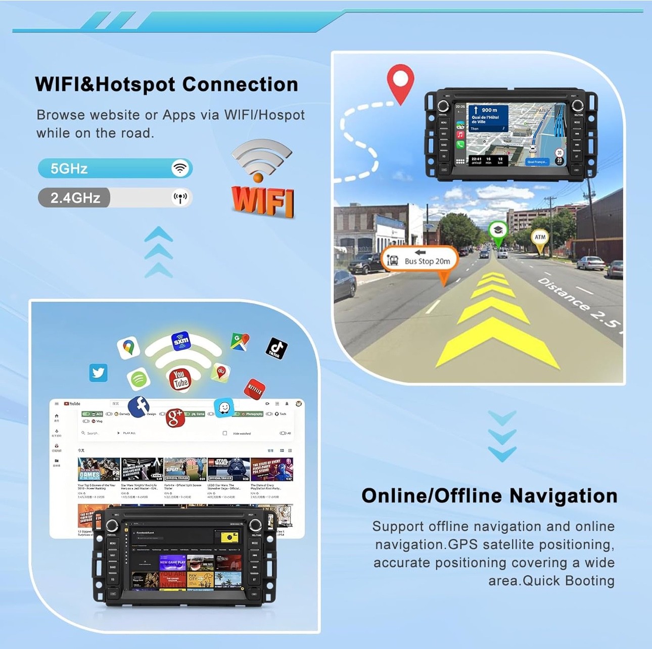 Car Radio for Chevrolet GMC Silverado Tahoe Yukon,Android 14, 2GB+64GB, Android