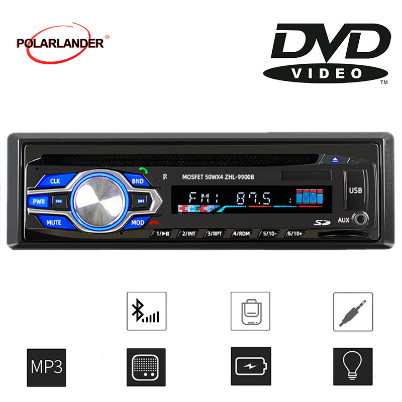 6.2 inch VCD CD DVD FM AUX USB SIngle 1 Din Car Radio Stereo Bluetooth