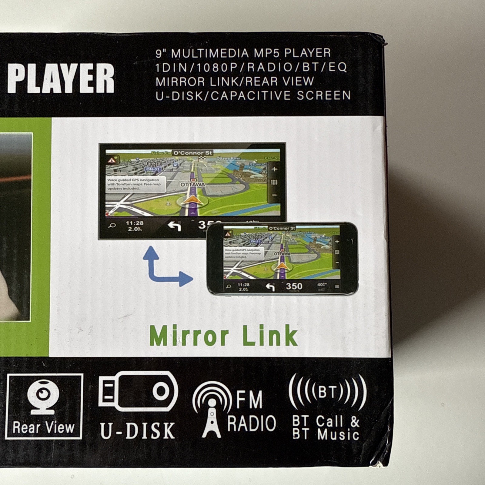 9″ HD Touch Screen Car Multimedia Player, Mountable Wired Wireless Backup Camera