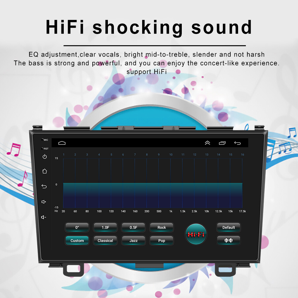 For Honda CRV 2007-2011 Car Stereo Radio 9” Android 15 Carplay GPS Navi WIFI BT