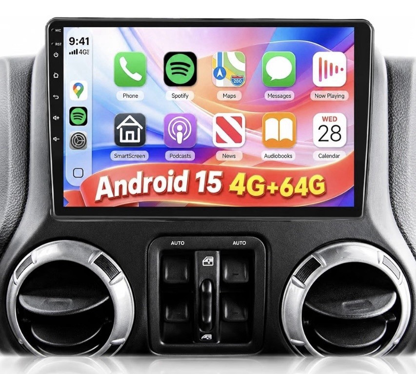 10.1” 4+64G Touchscreen Radio 2007-2018 Jeep Wrangler JK + More CarPlay BT GPS
