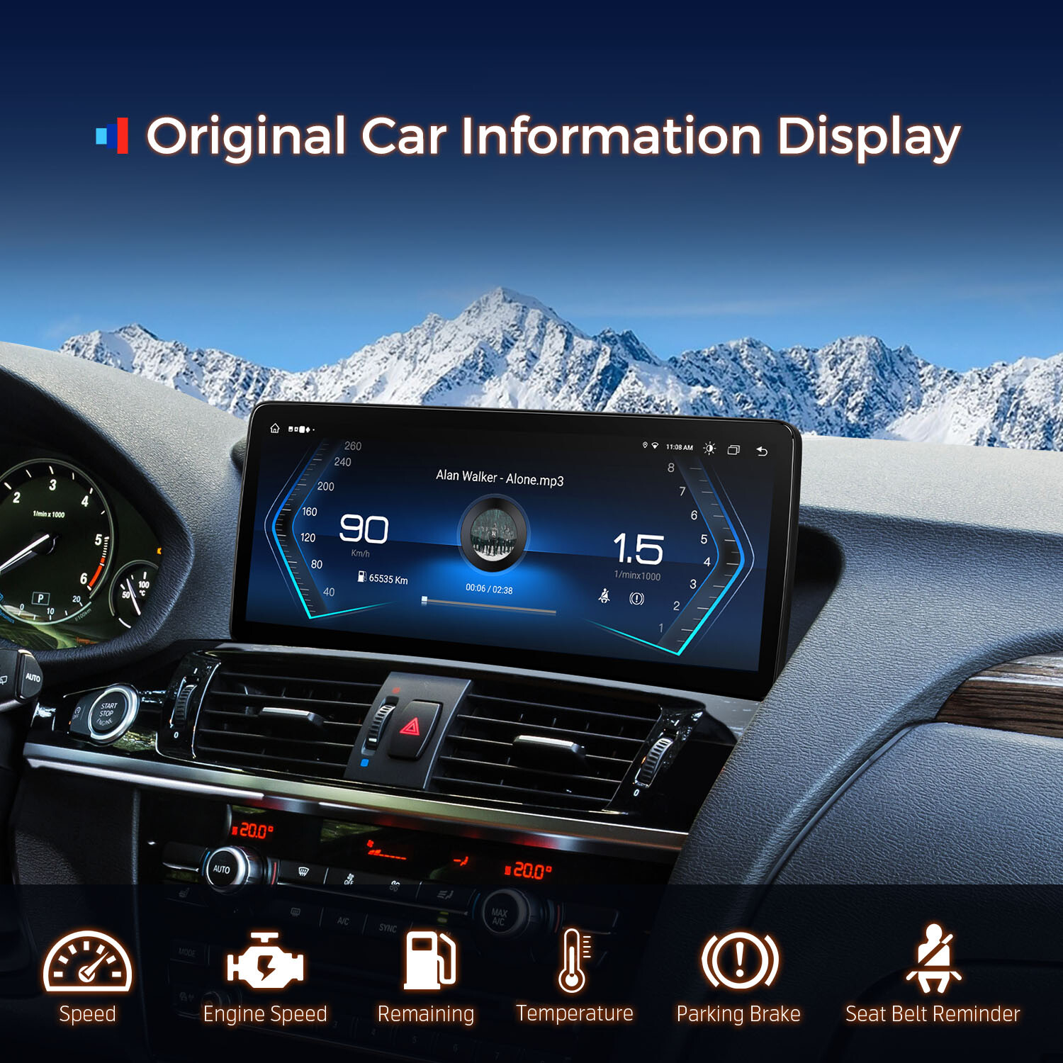 8-Core Android 14 4+64GB Car Play Stereo GPS Navi WIFI For BMW X3 F25 X4 F26 EVO