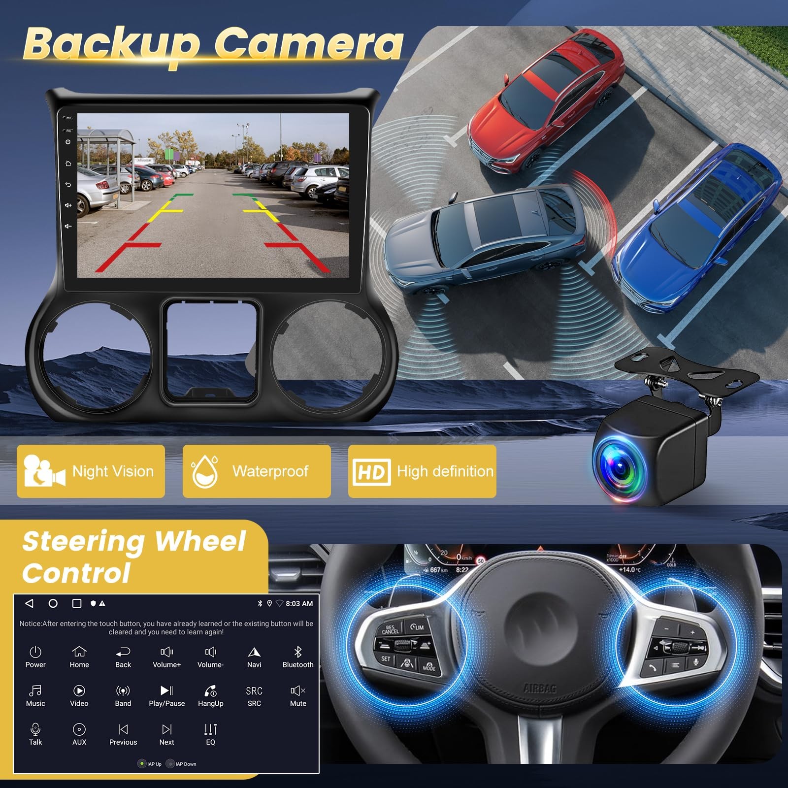 [2G+64G] 10 inch Screen for Jeep Wrangler Radio 2015 2016 2017, Android Wrang…