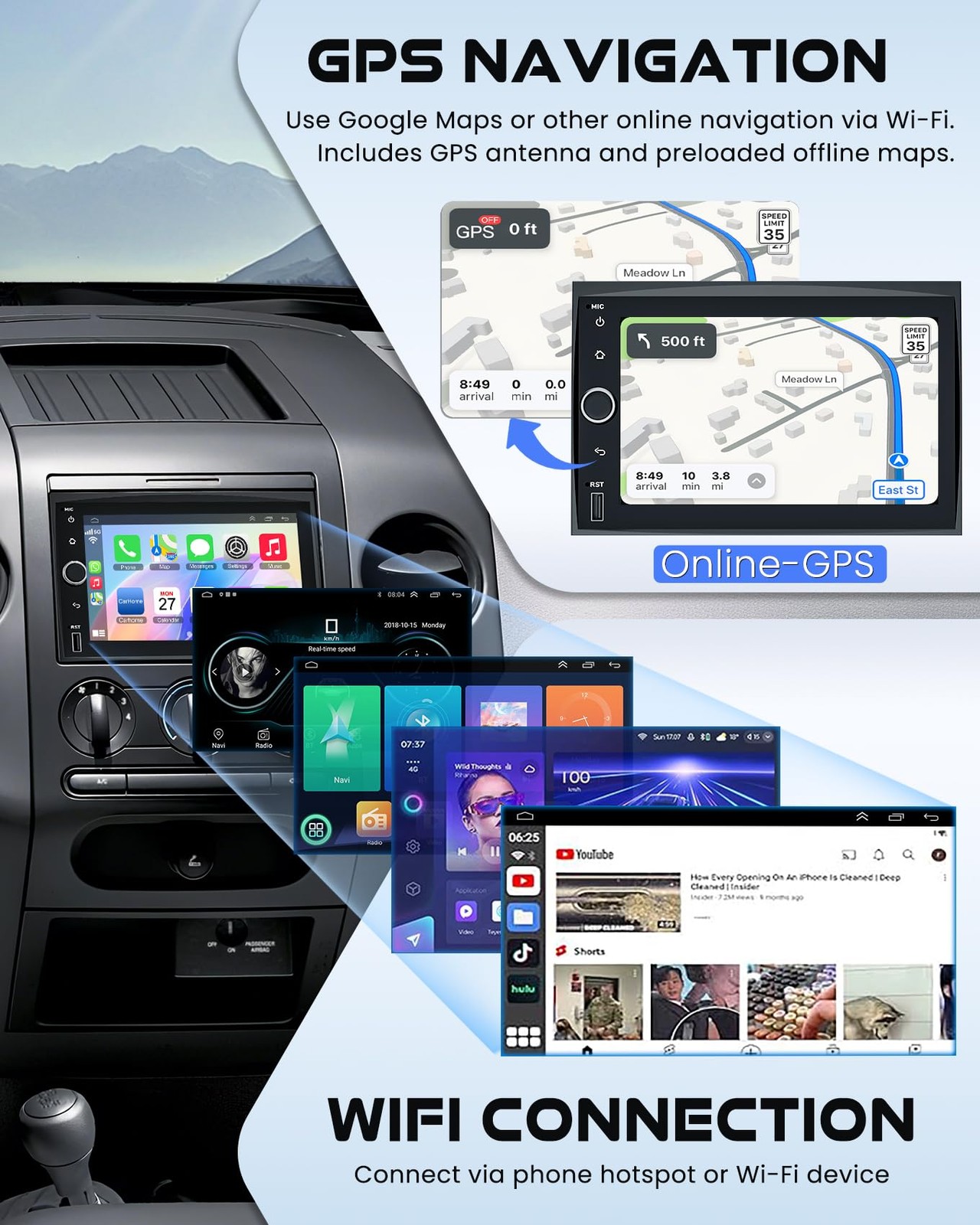 8-core+64G Car Radio for Ford F150/F250/F350 2004-2014, 7 Inch QLED Touchscre…