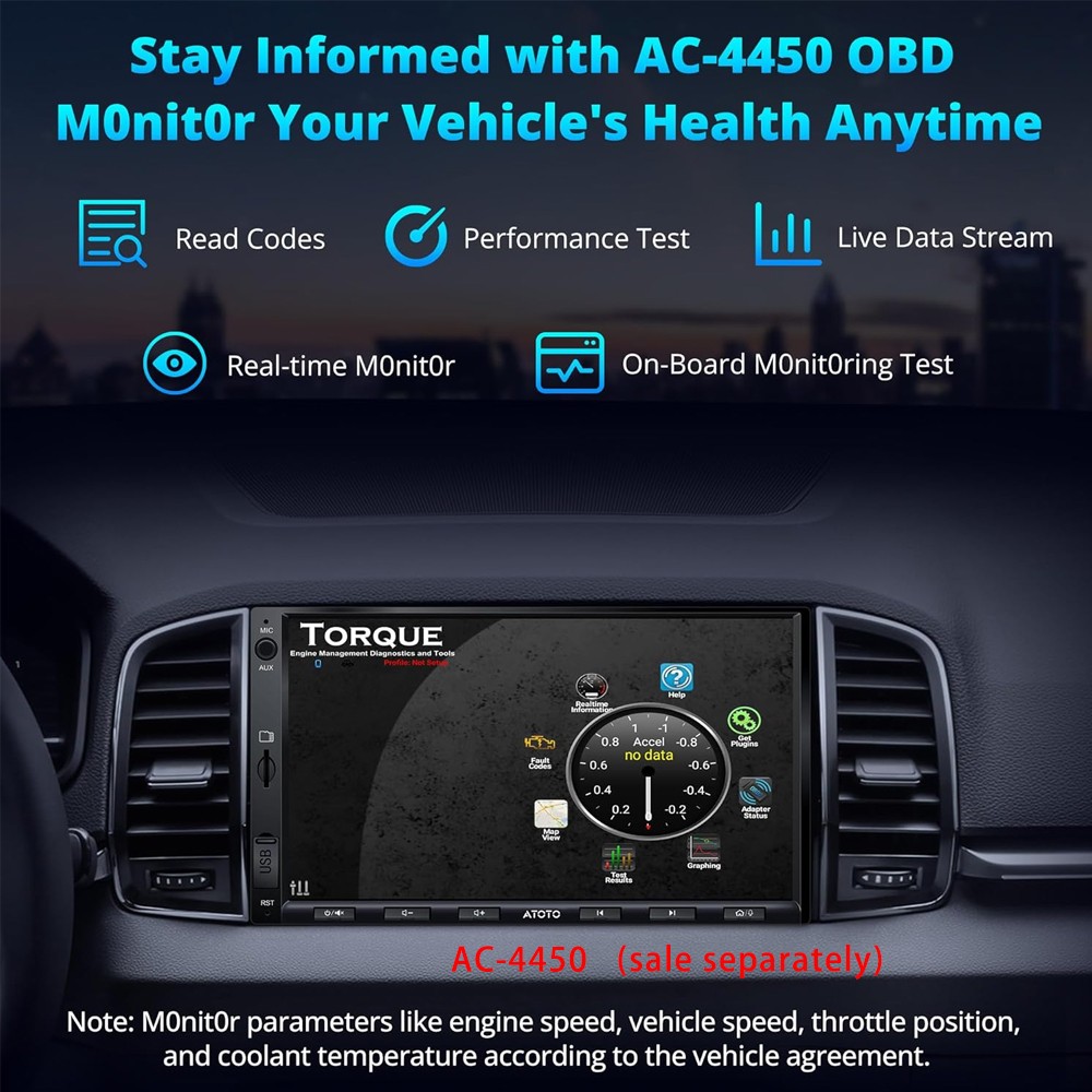 ATOTO F7WE 7″ Double DIN GPS Car Stereo Wireless Android Auto &CarPlay,Bluetooth
