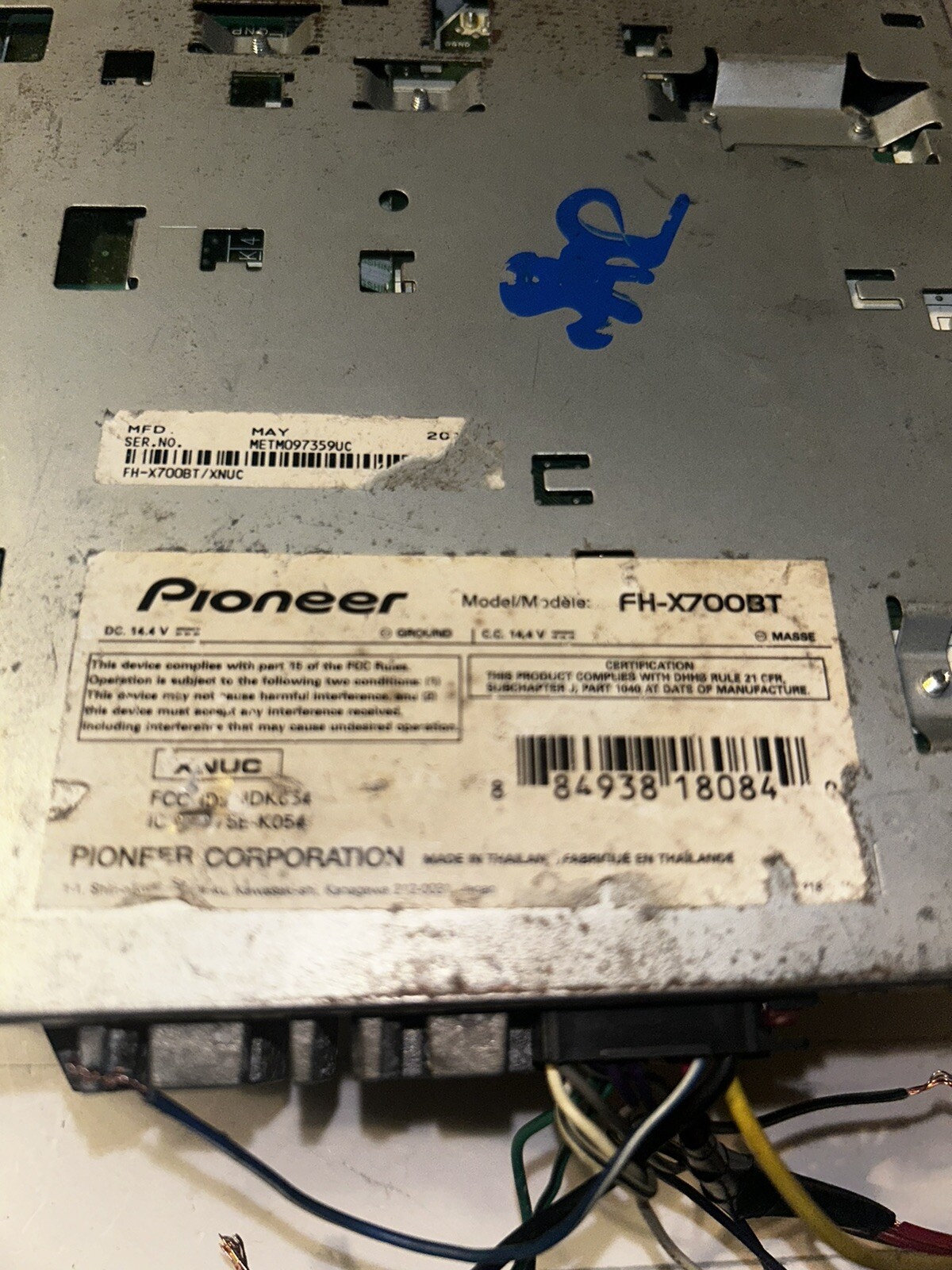 Pioneer FH-X700BT MP3/USB/CD Player In Dash Receiver