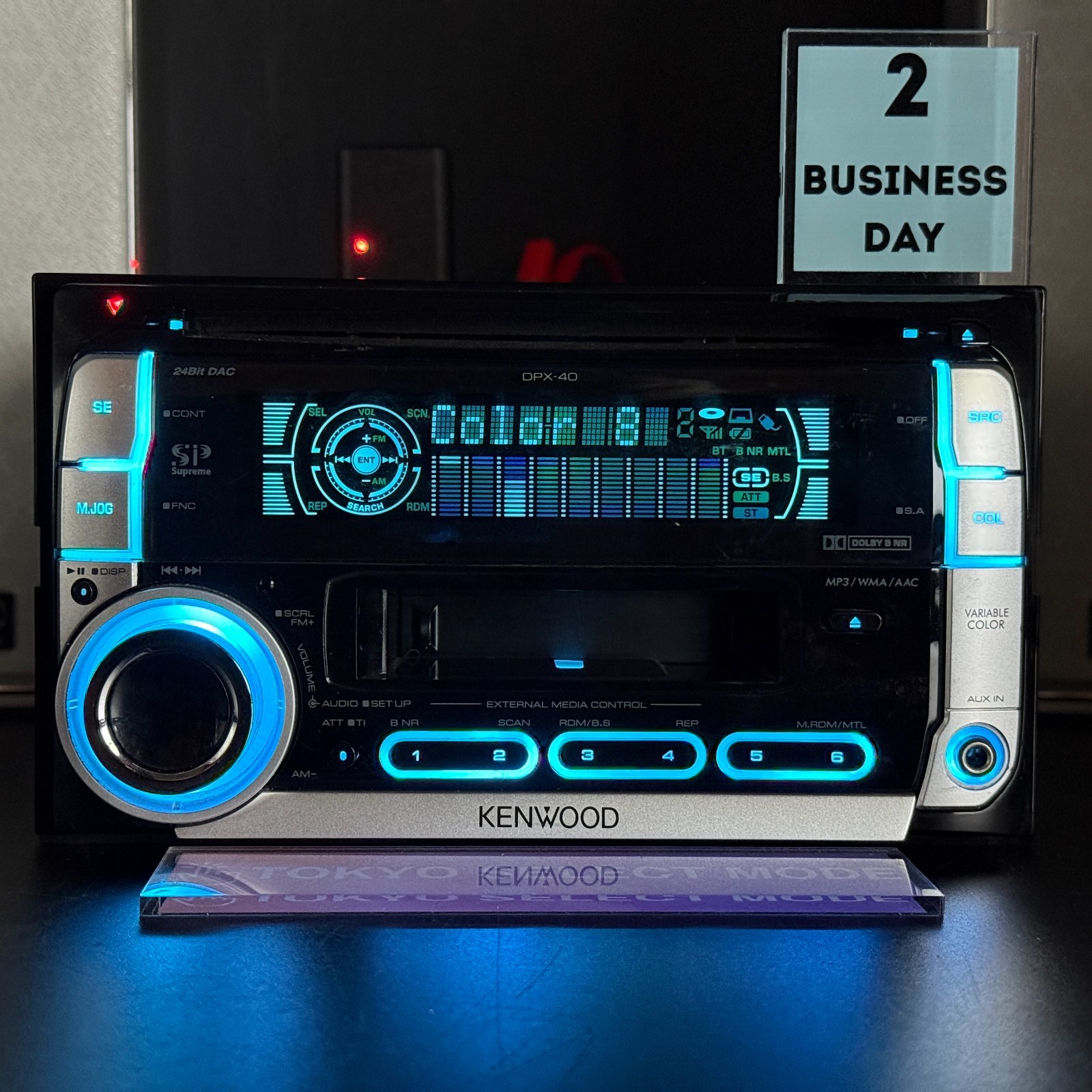 Kenwood DPX-40 2DIN CD Cassette Player Car Stereo Bluetooth JDM Tested Stock
