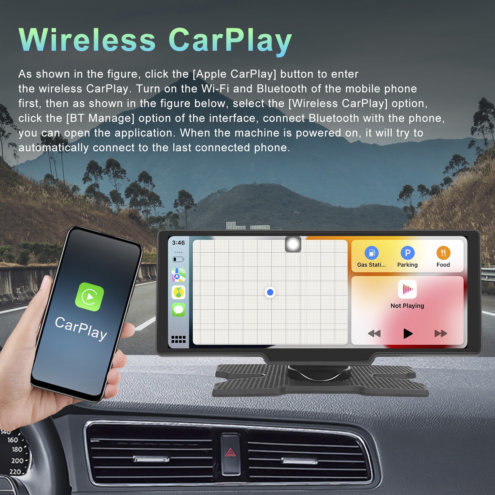 10.26inch HD Car Display Car Navigation System CarPlay all-in-one Machine Camera