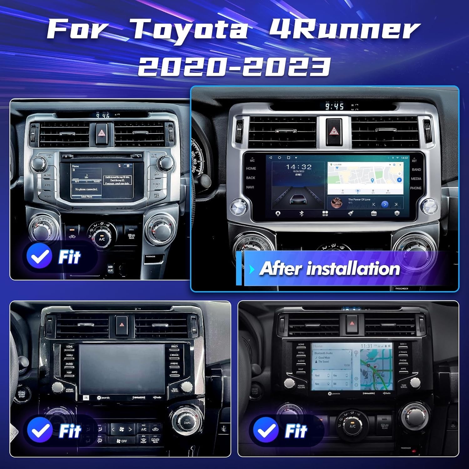 10.33” For 2010-2019 Toyota 4runner Car Stereo Radio Android 13 Carplay FM 128GB