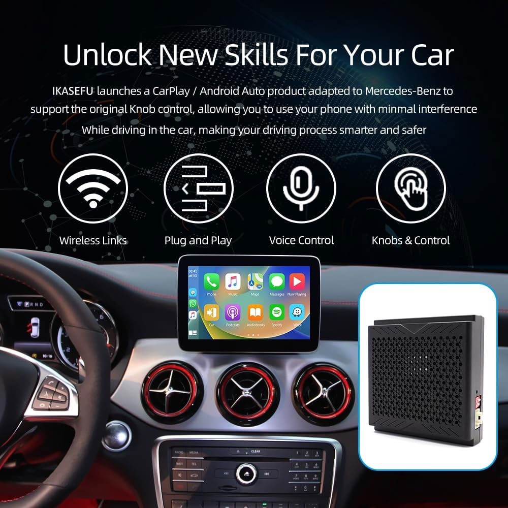 Wireless Carplay Android Auto GPS Navi Dock For Benz A B C CLA GLA NTG4.5Becker