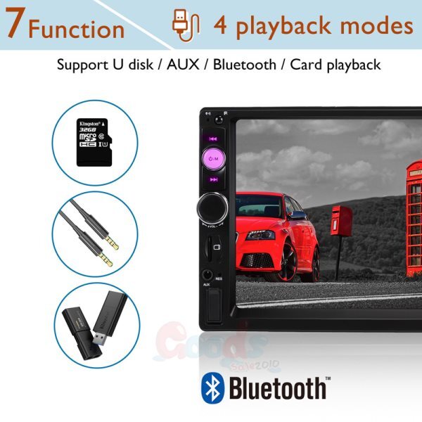 Bluetooth MP5 Estéreo Receptor para coche Con Cámara trasera y Pantalla Tactil