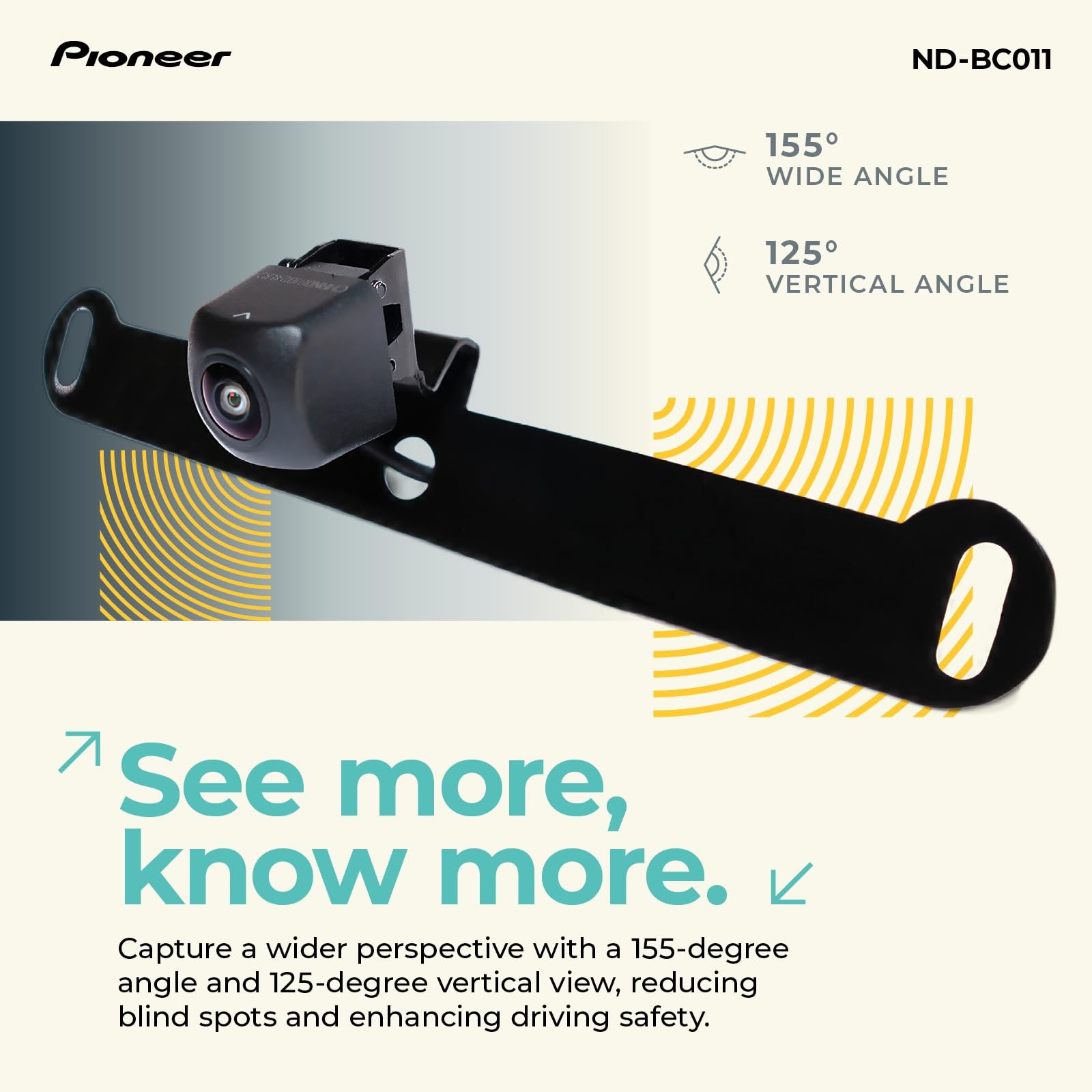 Pioneer ND-BC011 Rear View Backup Camera – NTSC Universal Camera with Selecta…