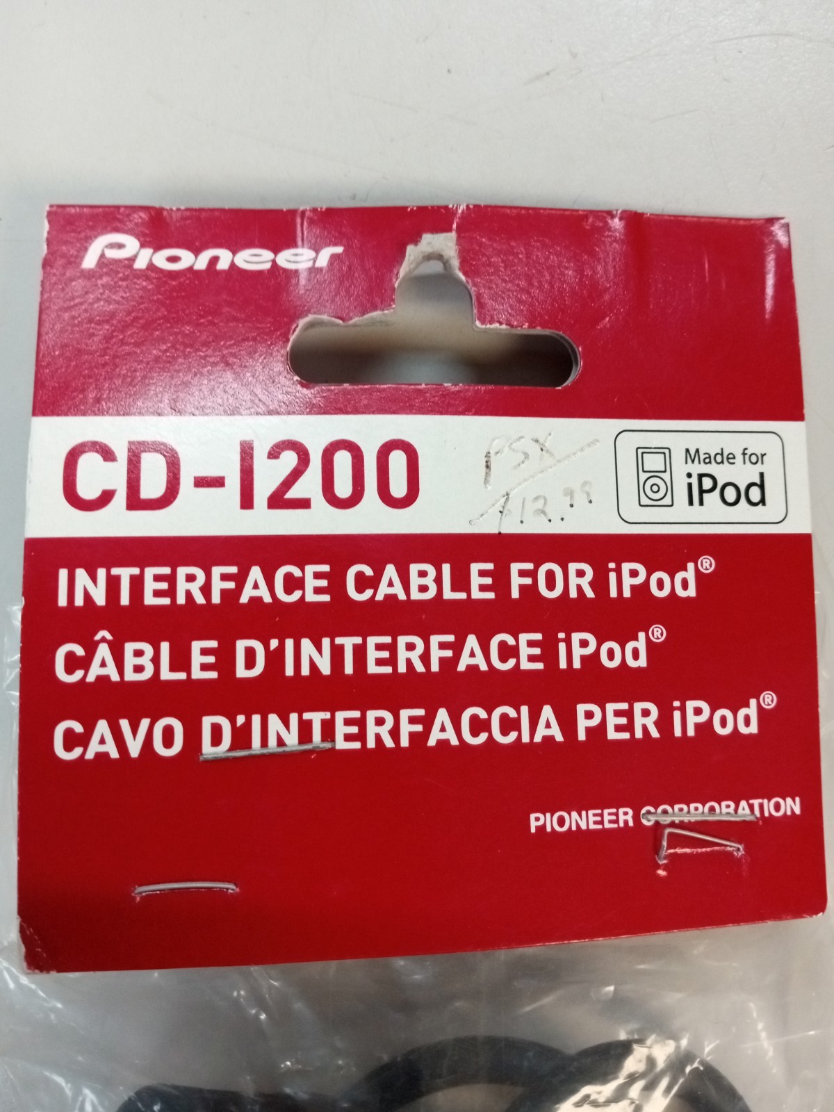 Pioneer Car Stereo iPod Adaptor Cable CD-1200