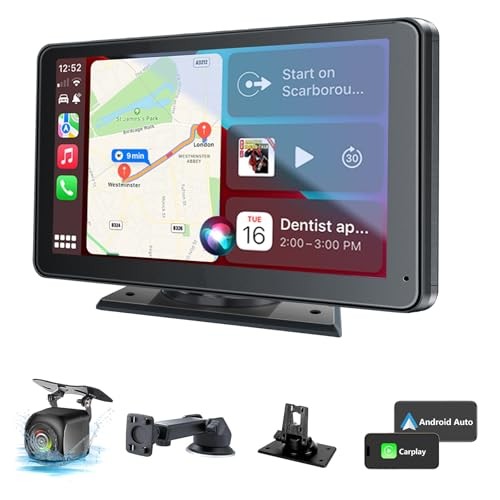 Car Play,Wireless Portable with Apple CarPlay and Android Auto Screen for