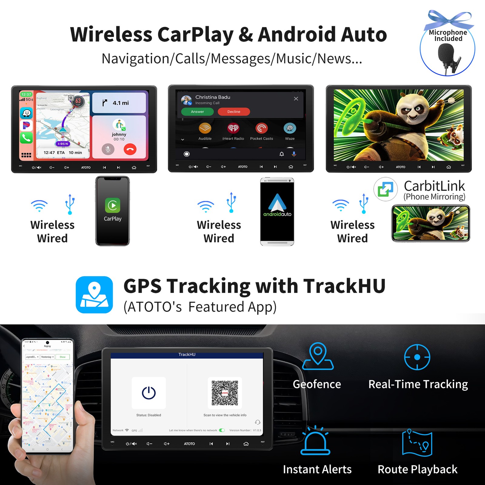 ATOTO S8 UN 9in 2DIN GPS Car Stereo 6G+128G AI Voice Android Auto Apple Carplay