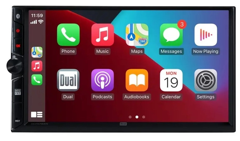 Dual DCPA723W 7” Double-DIN Touchscreen Receiver + License Plate Camera