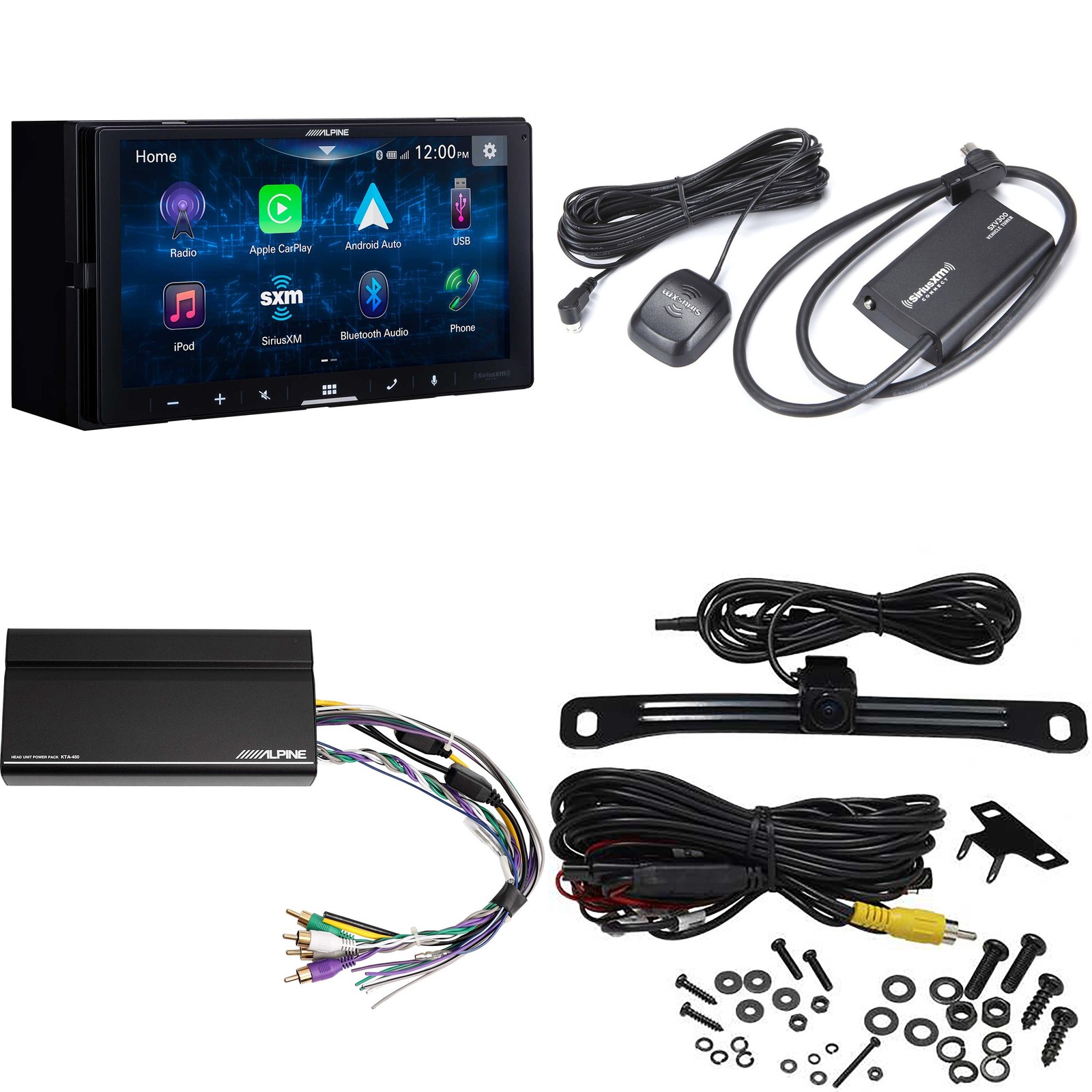 Alpine iLX-W670 7″ Mechless Bluetooth Car Receiver Deck Deluxe Package with K…