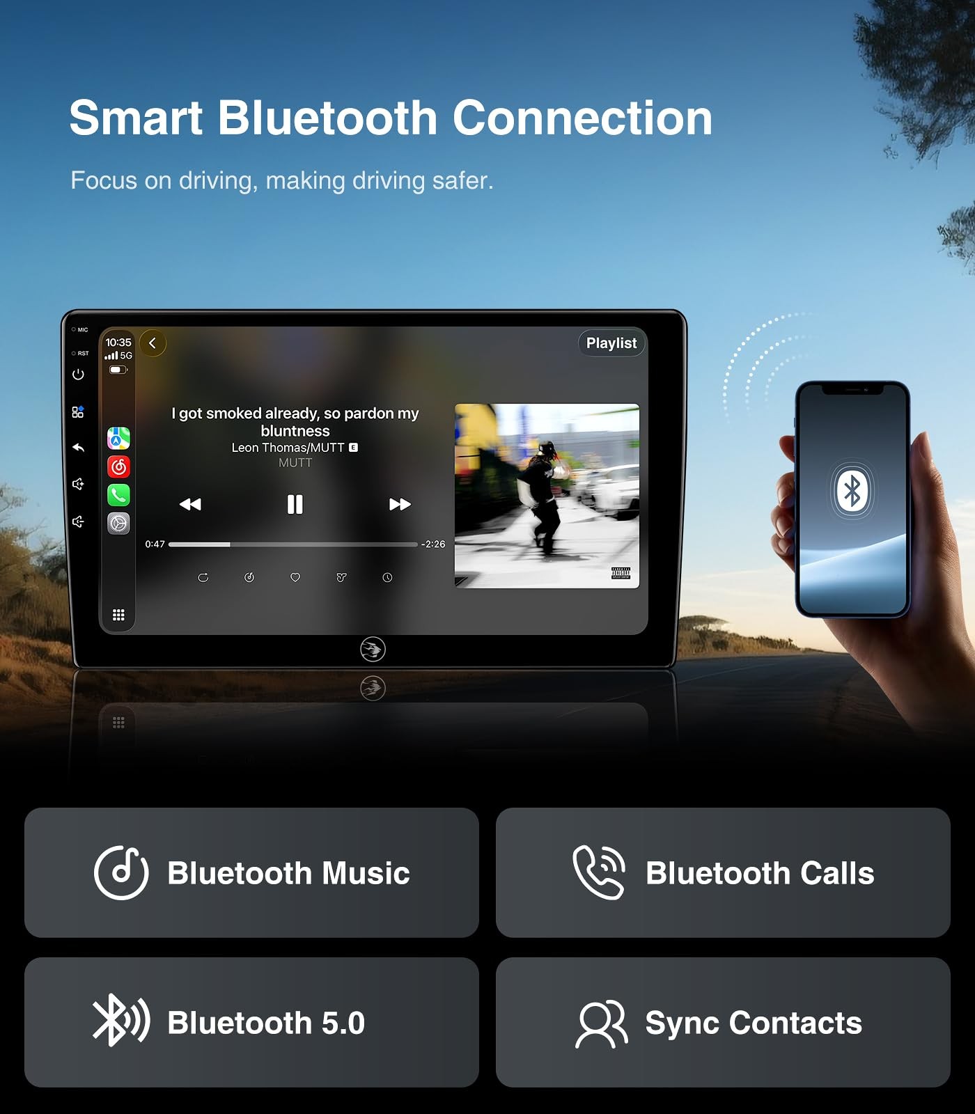 10″ Touchscreen Wireless Carplay Android Auto Stereo for 2006-2012 Dodge Ram