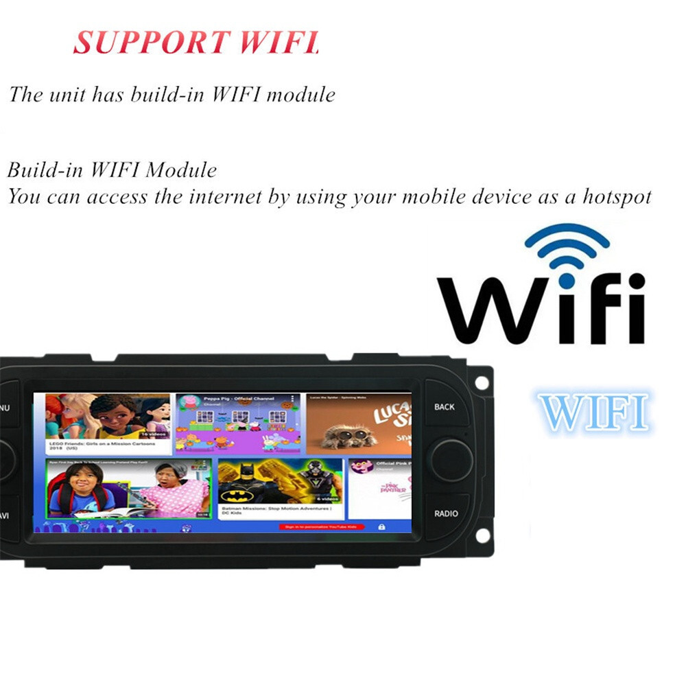 1 Din Car Stereo Radio BT Head Unit W/Cam Fit For Dodge Caravan/Dakota 2001-2004