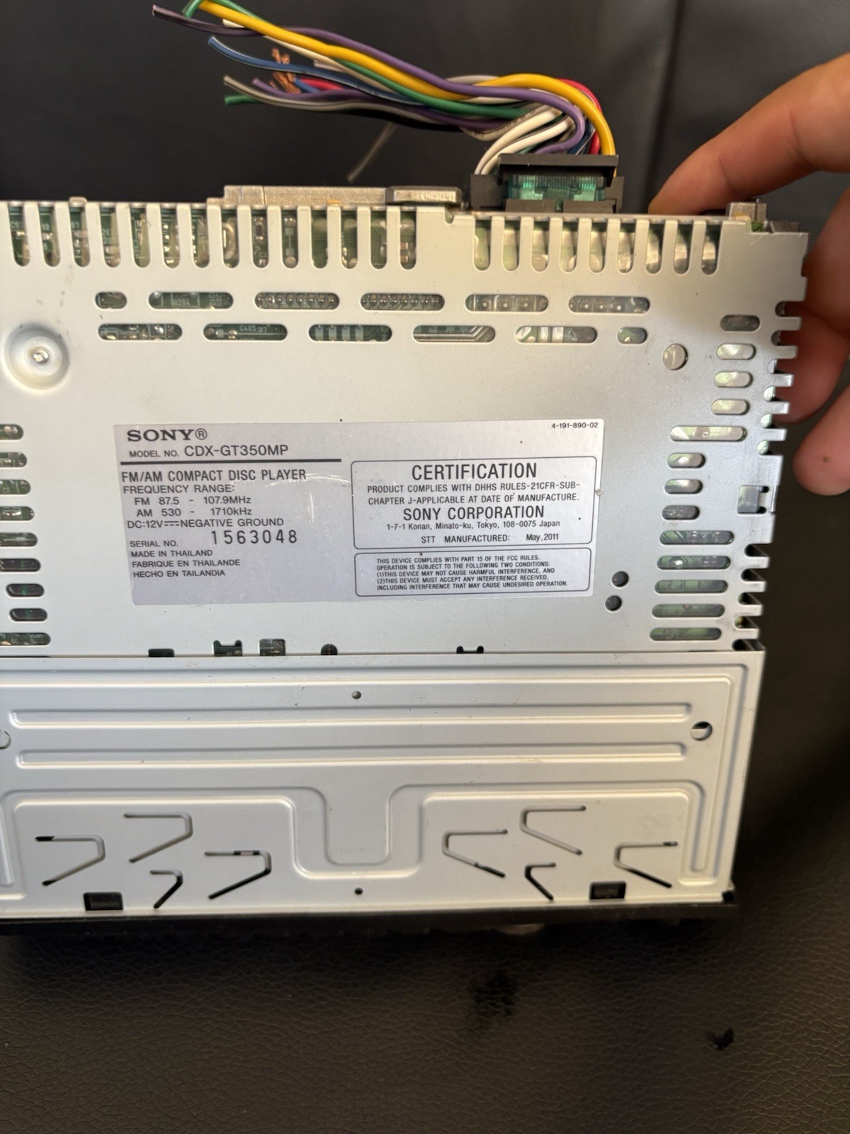 Sony CDX-GT340 Car CD Disc Player FM/AM Single Din Stereo UNTESTED