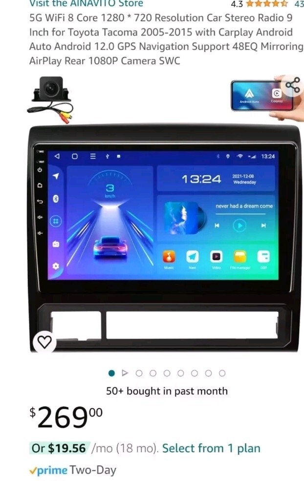 Ainavito 9″ 5G WiFi 8 Core For Toyota Tacoma 2005-2015