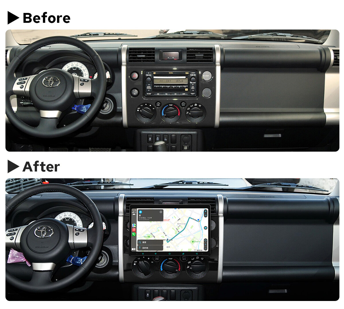 For Toyota Fj Cruiser 2007-14 JOYING 11.6 Inch Android12 GPS Navi Player (Black)